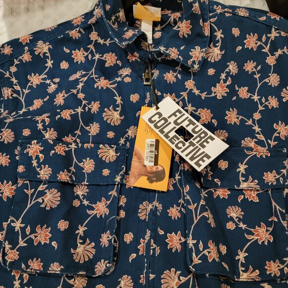 Women's Floral Print Long Sleeve Jumpsuit - Future Collective Jenny Lopez Sz 14 - Picture 4 of 6